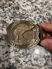 Northwest Territories Canada Polar Bear Brass Buckle #33 and Leather belt 36