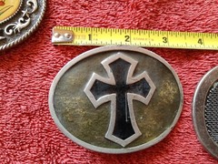 Gothic Black with Silver Cross Belt Buckles Lot Of 2