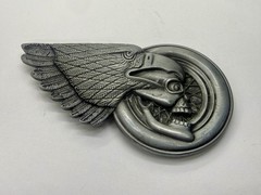 Eagle Head Wing Skull Motorcycle Wheel Rim Biker Punk Vibe Belt Buckle