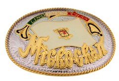 State Mexico Hecho en Lindo Michochan Belt Buckle Western Aztec Cowboy Rodeo