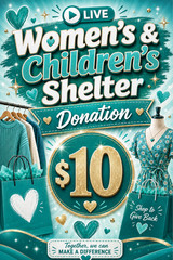 $10 Women&rsquo;s & Children&rsquo;s Shelter Charity donation