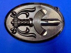 Cavalry Swords Weapon Black Color Mens Oval Vintage Belt Buckle