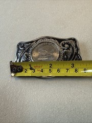 VTG 1776-1976 Bicentennial Eisenhower Dollar Coin Philadelphia Mint Belt Buckle