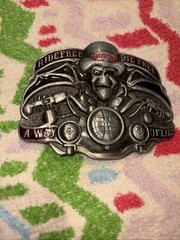 RIDE FREE HOWDY BELT BUCKLE APPROXIMATELY 3 1/4&Prime; X 2 3/8&Prime; MOTORCYCLE SKULL NEW