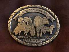 *** C+D Hit Madison County Livestock & Fair Assn 1987 Brass-Colored Belt Buckle
