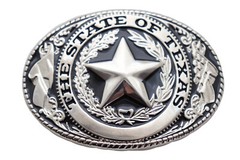 Men Women Silver Color Metal Belt Buckle Western Cowboy Texas State Lone Star TX
