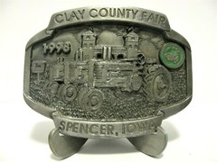 Clay County Fair Spencer Iowa 1998 John Deere 2 Cylinder Tractors Belt Buckle jd