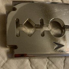 Men&rsquo;s Silver Metal Razor Blade Slide Belt Buckle, Rectangular.