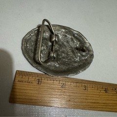 Vintage Silver Toned Metal Eagle Belt Buckle Patriotic America Biker Motocycle