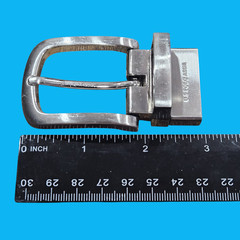 U.S. Polo Assn. Men&rsquo;s Reversible Replacement Belt Buckle Silver Tone 1.25&Prime; Wide