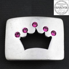 Princess Belt Buckle with Crown, Suitable for Swarovski Stones