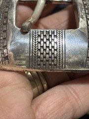 Vintage Nice 1993 Western Textured Engraved Pattern Cowboy Belt Buckle Set