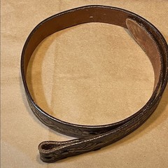 Tex Tan vintage USA made brown Leather Western Tooled buckle belt. 26