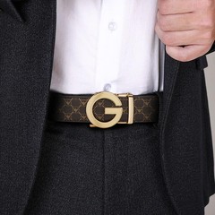 VANNANBA Men&rsquo;s Designer Ratchet Belt with 28&Prime;-36&Prime; Waist Adjustable, Gold