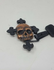 Belt buckle gold skull on cross men accessories metal gothic biker dark