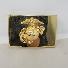 USMC Marines Brass Belt Buckle Anchor and Globe Ira Green Company G23 3&Prime;