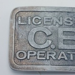 Vtg 1970&rsquo;s Licensed C B Operator Belt Buckle 3 1/4&Prime; x 2 3/8&Prime; CB Radio