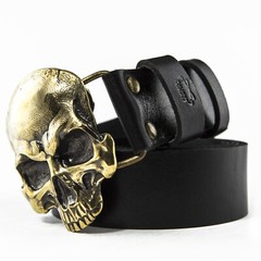 Skull Matte solid brass belt buckle, Dead head human skull solid belt buckle