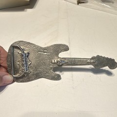 Fender silver guitar logo belt buckle metal antique finish fits 1.5&Prime; belt