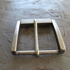 Single Prong Belt Buckle Mens Silver 1.5 Square Roller Replacement Casual Retro