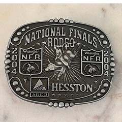Hesston 2004 National Finals Rodeo Belt Buckle Wrangler NFR Montana Silversmiths