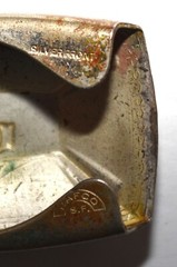 Art Deco Era Silver Front Initial J by Baf Co 1.75 by 1.25 Belt Buckle 16 Grams