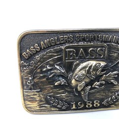 VTG Bass Anglers Sportsman Society Belt Buckle Competitive Fishing 1988