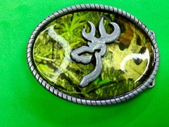 Browning Logo Deer Buck Doe Hunting Hunters Camouflage USA Belt Buckle