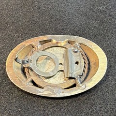 Silver Tone Oval 1976 Eisenhower Dollar Coin Western Belt Buckle Fits 1.5 in