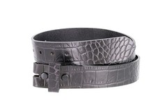 MZ Crocodile Embossed Pattern 1-3/8&Prime; (35mm) Wide Leather Belt Strap 36, Black