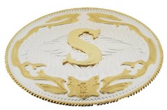 Initial A-Z Letter Belt Buckle Western Men Women Really Cowboy Rodeo Gold Silver