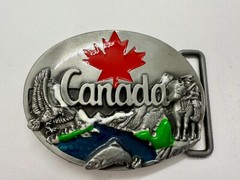 Canada Beautiful Country Commemorative Nature Wildlife Fish Scene Belt Buckle