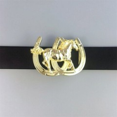 Antique Bronze Plated Horse Horseshoe Belt Buckle Boucle de Ceinture
