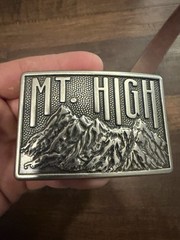 MT. HIGH Western Buckle Brown Leather Rectangular Metal Mountain Outdoor Men&rsquo;s