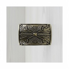 Medieval Belt Buckle Antique Brass Sword & Shield Gothic Viking Style