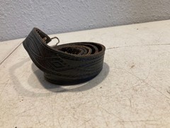 Vintage Corvette Leather Belt w/ Metal Car Belt Buckle Black Chevy Chevrolet