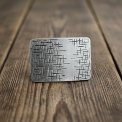 Vintage Belt Buckle Rectangle – Striking Modern Accessory Fluted Effect