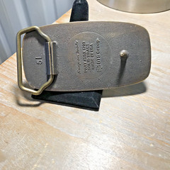Vintage BTS Snap-on Tools Meeting The Challenge Solid Brass Belt Buckle (B43)