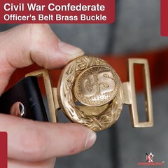 Civil War Confederate Officers Belt Buckle | Reproduction Uniform Costume Brass