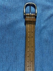 Fossil Belt Hammered Design With Metal Studs Brass Buckle Size Medium