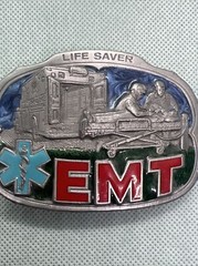 EMT FIRST RESPONDER EMERGENCY MEDICAL LIFE SAVER AMBULANCE BELT BUCKLE USA