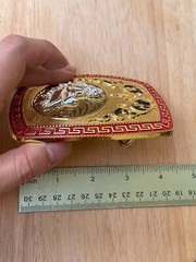 Western Buckle Gold Silver Red Horse Head Buckle Cowboy 2 » Hebillas Vaqueras