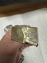 Three Vintage Carpenter Related Belt Buckles, Stanley, Tools, etc