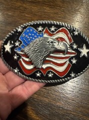 Bald Eagle Motorcycle Belt Buckle Cowboy Rodeo Collector American USA Patriot