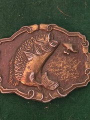 Vintage Brass Belt Buckle « Big Mouth Bass (Y-17)