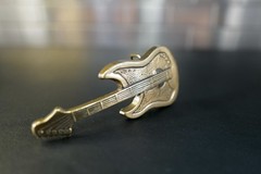 Guitar Belt Buckle – Brass Instrument Music Buckle 4 3/4s inches long Rock
