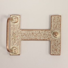 H Belt Buckle Smooth Silver Tone Classic Sporty Metal Buckle
