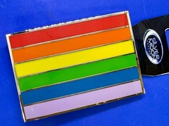 Rainbow Pride Flag LGBTQ Movement Enameled 2005 Belt Buckle by Silver Moon