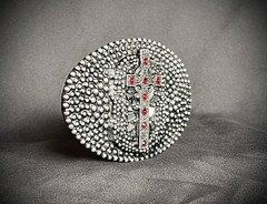 Handmade Oval Cross Belt Buckle Gothic Rock Metal Darren McNeese