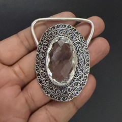 White Quartz Gemstone 925 Sterling Silver Handmade Belt Buckles Vintage Gift For